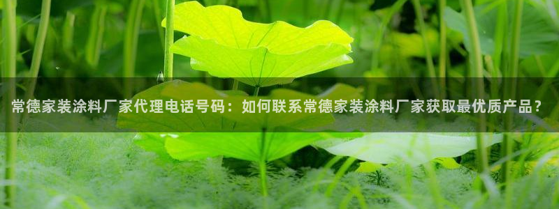和记平台怎么样：常德家装涂料厂家代理电话号码：如何联系常德家装涂料厂家获取最优质产品？
