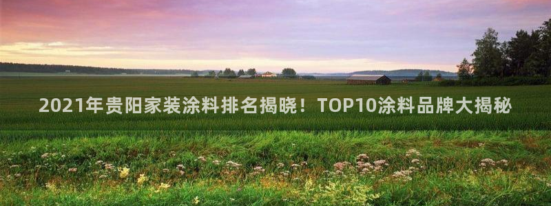 和记ag旗舰厅app：2021年贵阳家装涂料排名揭晓！TOP10涂料品牌大揭秘