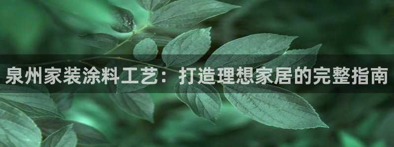 和记官网登陆：泉州家装涂料工艺：打造理想家居的完整指南