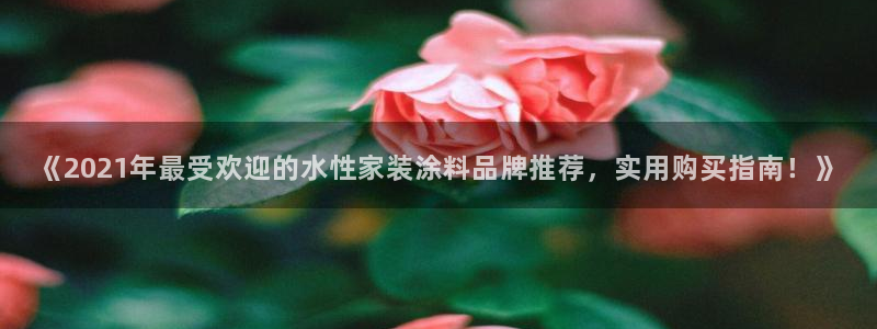 和记网页版：《2021年最受欢迎的水性家装涂料品牌推荐，实用购买指南！》